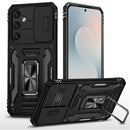 Samsung s26 Plus Utter Tough Metal Ring Movable Camera Window Hybrid Case Cover - Black