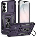 For Samsung Galaxy s26 FE Utter Tough Metal Ring Movable Camera Window Hybrid Case Cover - Dark Purple