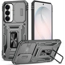 For Samsung Galaxy s26 FE Utter Tough Metal Ring Movable Camera Window Hybrid Case Cover - Gray