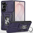 For Samsung Z Fold 8 Ultra Utter Tough Metal Ring Movable Camera Window Hybrid Case Cover - Dark Purple