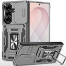 For Samsung Z Fold 8 Ultra Utter Tough Metal Ring Movable Camera Window Hybrid Case Cover - Gray