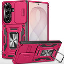 For Samsung Z Fold 8 Ultra Utter Tough Metal Ring Movable Camera Window Hybrid Case Cover - Hot Pink