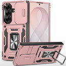 For Samsung Z Fold 8 Ultra Utter Tough Metal Ring Movable Camera Window Hybrid Case Cover - Rose Gold