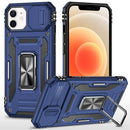 For iPhone 12 & iPhone 12 Pro Utter Tough Metal Ring Movable Camera Window Hybrid - Navy blue