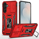 Samsung s26 Utter Tough Metal Ring Movable Camera Window Hybrid Case Cover - Red