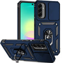 For Samsung Galaxy A27 Well Protective Magentic Ring Stand Camera Protective Cover Case - Blue