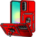 For Samsung Galaxy A27 Well Protective Magentic Ring Stand Camera Protective Cover Case - Red