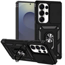 Samsung s26 Ultra Well Protective Magentic Ring Stand Camera Protective Cover Case - Black