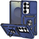 Samsung s26 Ultra Well Protective Magentic Ring Stand Camera Protective Cover Case - Blue