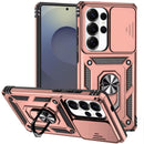 Samsung s26 Ultra Well Protective Magentic Ring Stand Camera Protective Cover Case - Rose Gold
