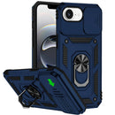 iPhone 16E (E edition) / SE4 (2025) Well Protective Magentic Ring Stand Camera Protective Cover Case - Blue