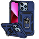 For Apple iPhone 14 PRO MAX 6.7" Well Protective Magentic Ring Stand Camera Protective Cover Case - Blue