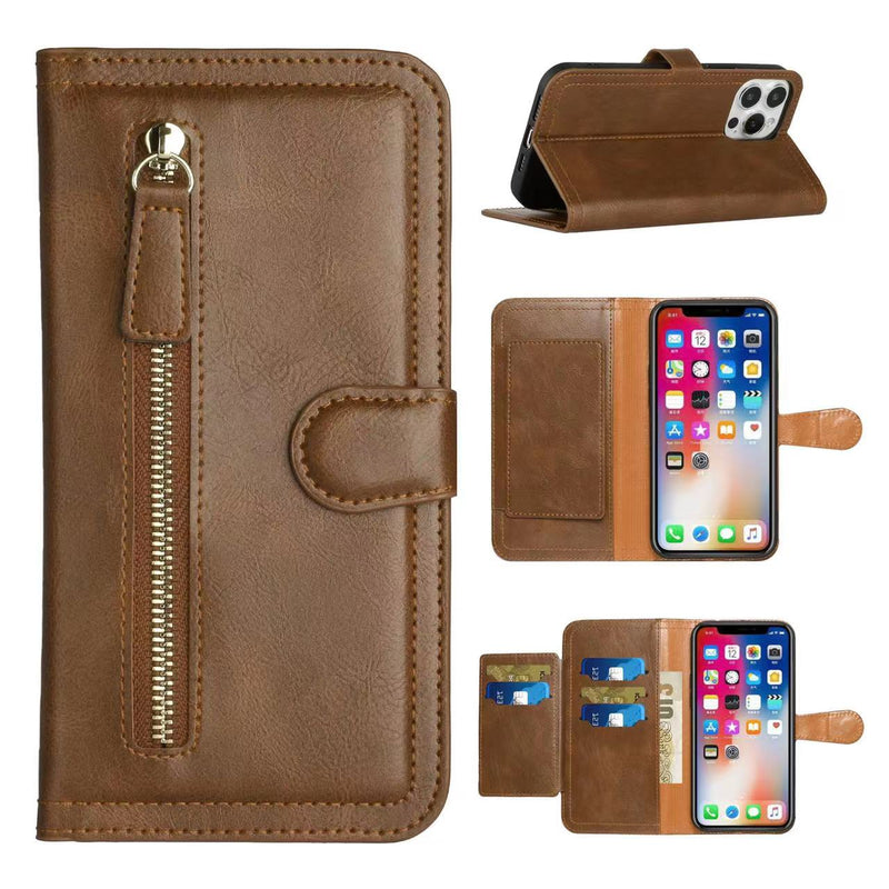 Zipper Wallet Case Brown