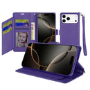 iPhone 17 Pro Max Wallet ID Card Holder Case Cover - Dark Purple