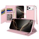 iPhone 17 Pro Max Wallet ID Card Holder Case Cover - Rose Gold