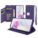 Samsung Galaxy A36 Wallet ID Card Holder Case Cover - Dark Purple