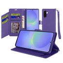 For Samsung Galaxy A37 Wallet ID Card Holder Case Cover - Dark Purple