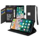 iPhone 16 Pro Max 6.9 inch Wallet ID Card Holder Case Cover - Black