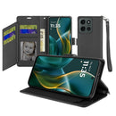 Moto G Stylus 5G 2025 Wallet ID Card Holder Case Cover - Black