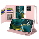 Moto G Stylus 5G 2025 Wallet ID Card Holder Case Cover - Rose Gold