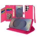 Samsung s26 Ultra Wallet ID Card Holder Case Cover - Hot Pink