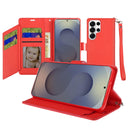 Samsung s26 Ultra Wallet ID Card Holder Case Cover - Red
