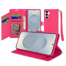 For Samsung s25 FE Wallet ID Card Holder Case Cover - Hot Pink