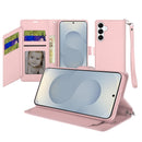 For Samsung s25 FE Wallet ID Card Holder Case Cover - Rose Gold