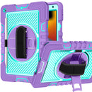For Apple iPad (A16) 2025 / iPad 10th Gen 10.9 inch 3in1 Multi-Functional Tablet Case for Hand  Shoulder  Pencil & Stand - Purple/Teal