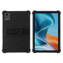 For Moto Pad 2026 11inch Thick Shockproof Silicone Tablet Case with Detachable Stand - Black