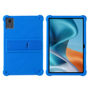 For Moto Pad 2026 11inch Thick Shockproof Silicone Tablet Case with Detachable Stand - Dark Blue