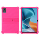 For Moto Pad 2026 11inch Thick Shockproof Silicone Tablet Case with Detachable Stand - Hot Pink