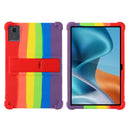 For Moto Pad 2026 11inch Thick Shockproof Silicone Tablet Case with Detachable Stand - Rainbow