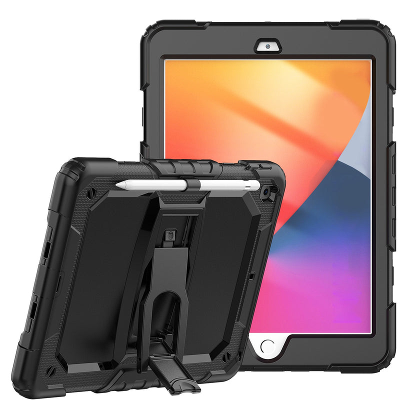Samsung A9 Plus 11 inch Heavy Duty Full Body Rugged Tablet Kickstand Case Cover - Black/Black