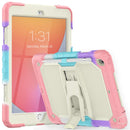 Samsung a9 Plus / A11 Plus 11" Heavy Duty Full Body Rugged Tablet Kickstand Case Cover - Beige/Camo Pink