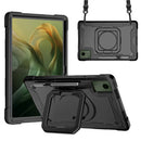 For Moto Pad 2026 11inch Tablet Tough Hybrid Rotating 360 Degree Kickstand - Black+Black