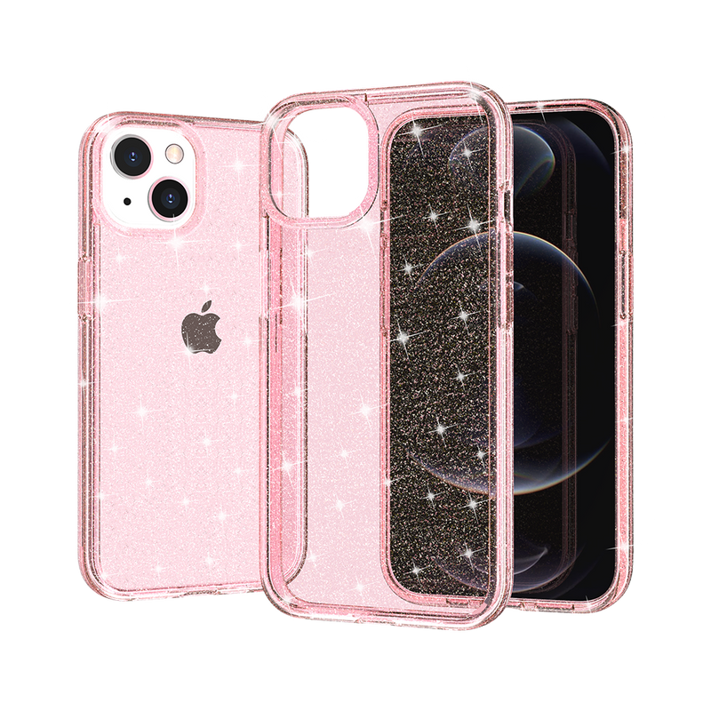 Transparent Glitter Case Pink
