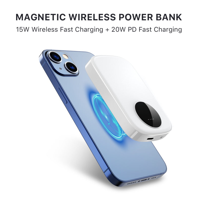 5000 mAh Magnetic Wireless Power Bank (20W Power Delivery & 15W Wireless Charger)