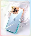 Two Tone Transparent Case w/ Camera Protector - Orange/Blue