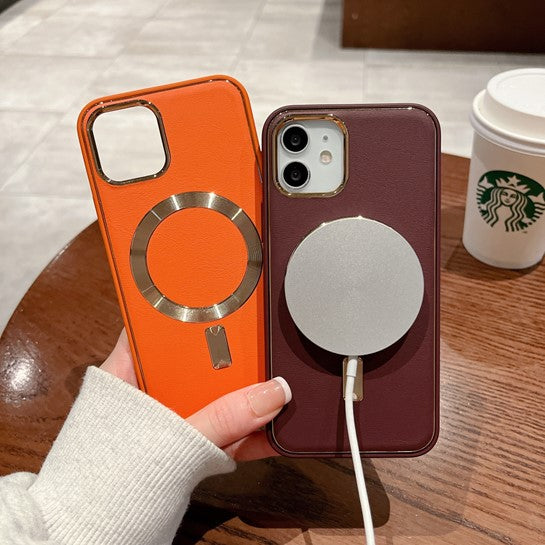 Leather Case with MagSafe® Orange