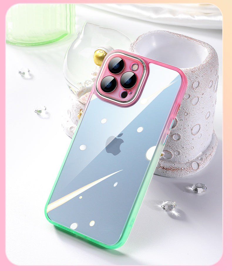 Two Tone Transparent Case w/ Camera Protector - Pink/Green