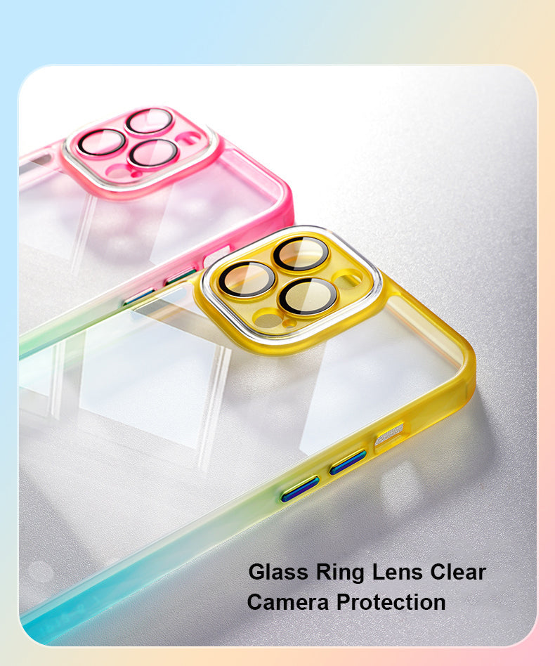 Two Tone Transparent Case w/ Camera Protector - Pink/Green