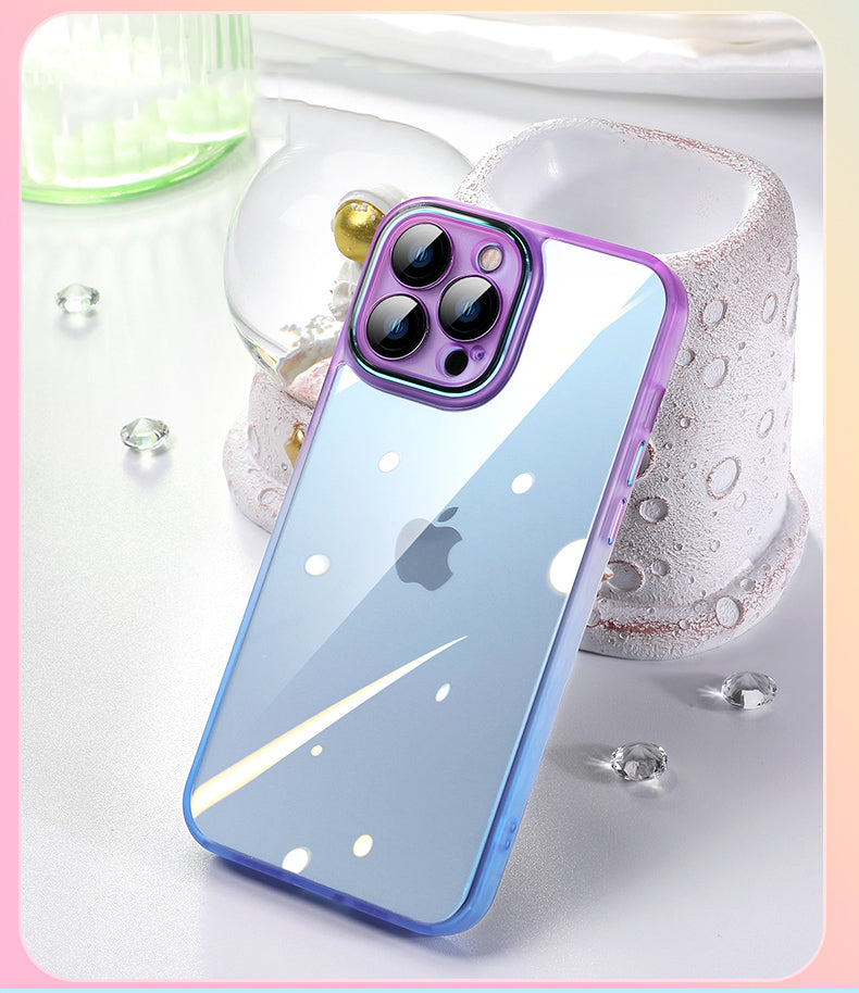 Two Tone Transparent Case w/ Camera Protector - Purple/Blue