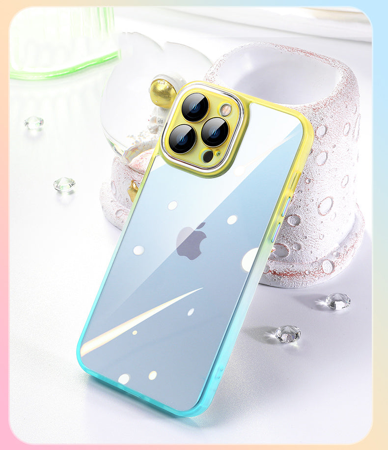 Two Tone Transparent Case w/ Camera Protector - Yellow/Blue